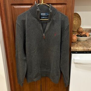 Polo by Ralph Lauren Men's Charcoal Zip-Up Sweater